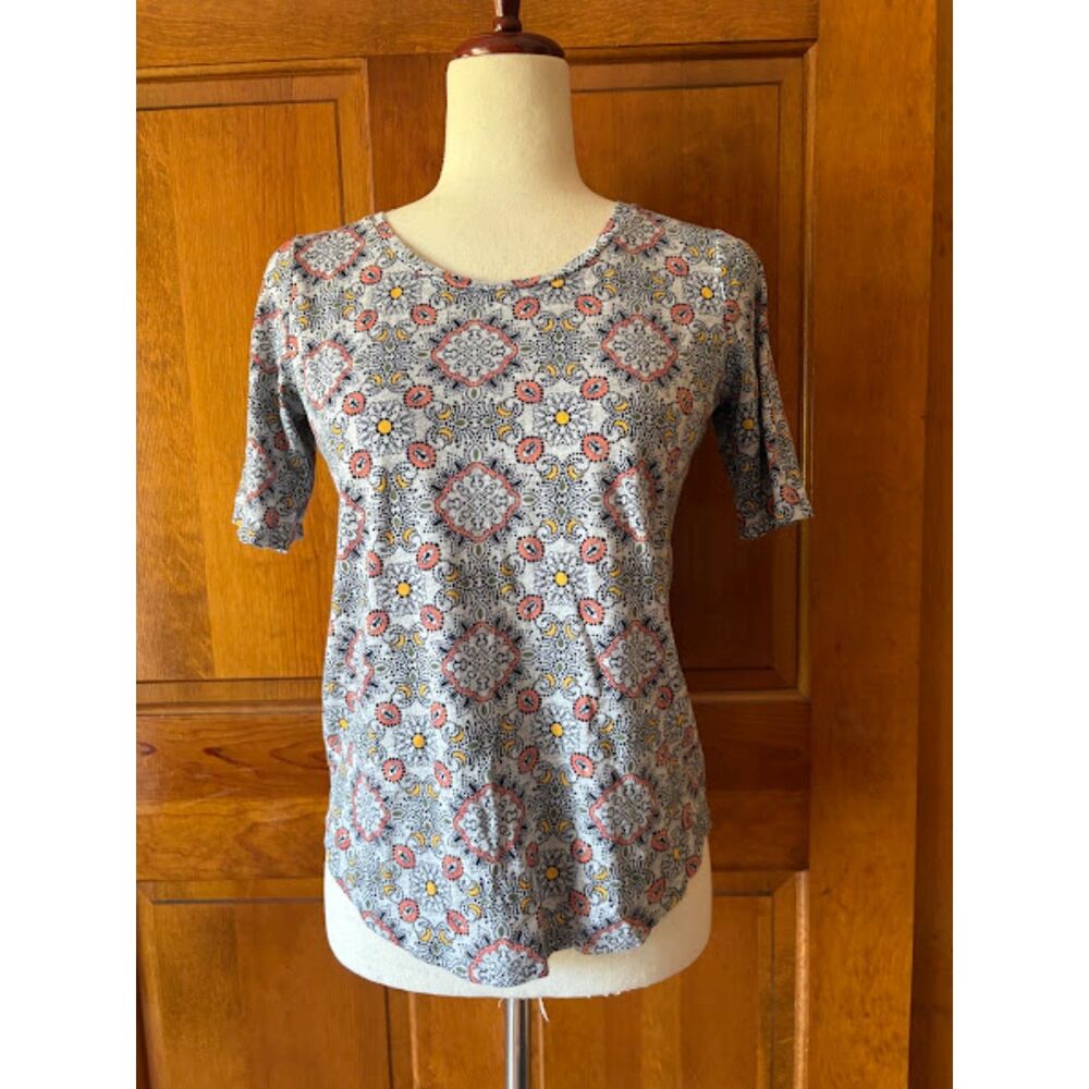 Loft Short Sleeve Geometric Print Top